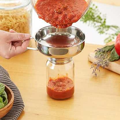 RSVP International Endurance Canning Collection Non-Reactive 18/8 Stainless Steel, Dishwasher Safe, Funnel, 2-1/4" - size: Funnel, 2-1/4"