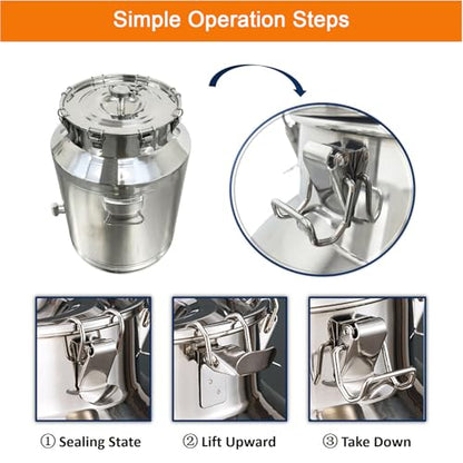 125L Stainless Steel Fermentation Tank with Faucet, 304 Food-Grade Brewing Bucket, 33-Gallon Capacity for Beer, Wine, Yogurt, Multiple Purpose Fermentor & Food Storage Tank for Home Brewing