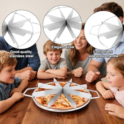 8-Slice Cake Cutter Press, Stainless Steel Round Pie Divider with Side Handles Pie & Cheesecake Slicer Marker Pizza Cutting Baking Tool for Uniform Portions Bakeries and Home Use - style: 8-grid cake cutter