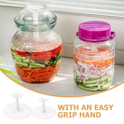 Vegetable Press Pickle Jar Press Plates 2Pcs Fermentation Helper Tool for Kitchen Pickled Vegetable Making 7.48 Inch Plastic