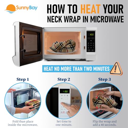 SunnyBay Microwavable Heating Pad for Neck and Shoulder, Heated Neck Wrap, Microwave Heat Pad, Weighted Beanbag Moist Hot or Cold Compress, 2.2 lbs, 26x4 Inches, London - color: 4x26 - London Plaid