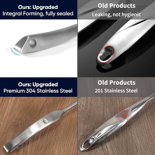 Newness Slotted Spoon, [Rustproof, Integral Forming, Durable] 304 Stainless Steel Widen Skimmer with Vacuum Ergonomic Handle, Comfortable Grip Design Strainer Ladle for Kitchen, 16.93 Inches - size: Length:16.93 Inches(43 cm)