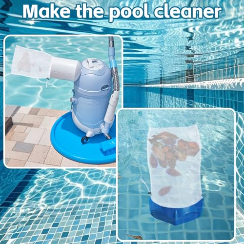 6 Pack Cleaner Replacement Mesh Bag Pool Vacuum Filter Bag for Pools Aquariums Ground Swimming Pools Ponds Collecting Leaves