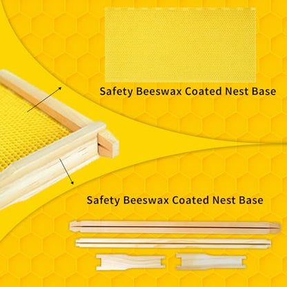 Deep Brood Beehive Frames with Wax Foundations 20 Pack Beeswax Coated Foundations 9-1/8-Inch Beekeeping Supplies - size: 20 Pack Deep Brood Beehive Frames