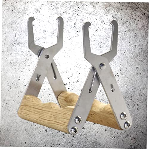 Mipcase 2pcs Beekeeping Frame Grip Holder Stainless Steel Grip Beehive Clip Tool Wooden Handle