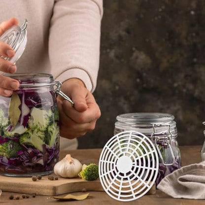 5-Pack Vegetable Pickling Press Tool for Wide Mouth Jars Reusable Fermenting Mesh Pickle Jar Plate Fermentation Accessory for Effective Flavor Extraction at Home