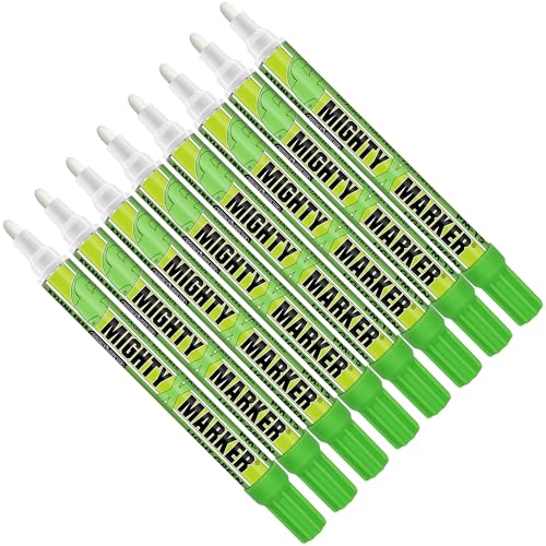 PM-15 Industrial Paint Marker - Xylene Free Permanent Paint Pens for Metal, Glass & Non-Porous Surfaces - 10ml - 2.3mm Bullet Tip - Quick Dry, High Opacity - 8 Pack (Lt. Green) - color: Light Green