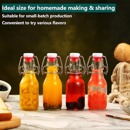 ZEBEIYU 12 Pack 4 oz Swing Top Glass Bottles,Flip Top Glass bottles with airtight Caps for Home Brewing Beer,Kombucha,2nd Fermentation,Kefir,Beverages,Soda,Oils,Vinegar,Limoncello,Vanilla extract - size: 4 oz