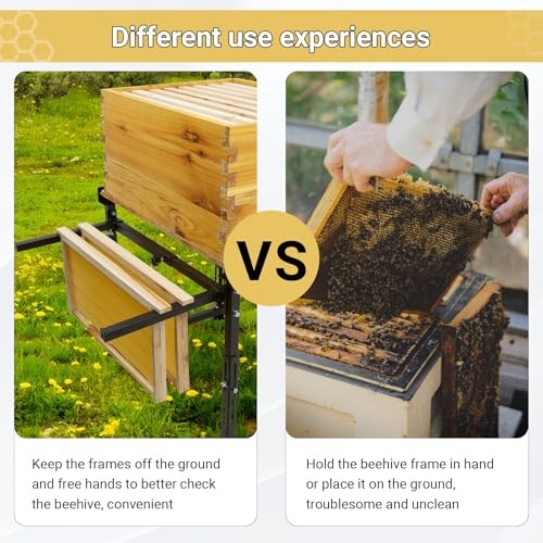 Upgrade Metal Hive Stand, Beehive Stand(Patent Pending) | Adjustable Height 15.5” - 21” & Width 15.5” - 25”, UV Resistant & Easy to Upgrade, Assemble Bee Stand for Beekeeping