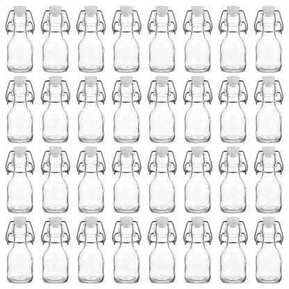 Kingrol 30 Pack 2 oz Glass Bottles with Swing Top Lids, Small Airtight Bottles for Vanilla Extract, Juice Shot, Maple Syrup, Mini Glass Bottles for Wedding Party Favors & DIY Gifts
