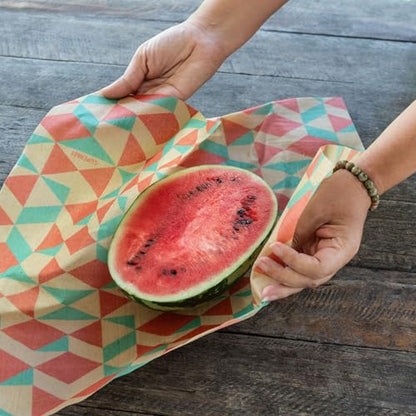 SUPERBEE Beeswax Bread Wrap, Reusable Beeswax Wrap for Food, Wrap Bread, Reusable Bees Wrap Paper for Wrapping Vegetables, Cheese Paper, Bowl Covers and Sandwich Wrapping, XXL (Retro Vibes) - color: Retro Vibes