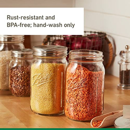 Ball Jar Stainless Steel One-Piece Mason Jar Lids, Regular Mouth, 6-Pack - style: 6 Count Regular Mouth for Storage