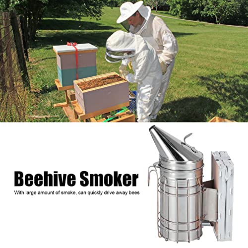 3 Piece Beehive Smoker Set Stainless Steel Smoker with Bee Brush and Scraper Beekeeper Starter Kit for Beekeeping and Colony Management