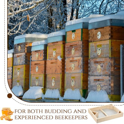 Cinnvoice 2 Pack Beehive Candy Board 10 Frame, Bee Candy Board Pollen Patty for Honey Feed Bees Feeders for Hives Bee Feeder Assembled Winter Cover Well Overwintering Colonies