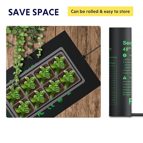 iPower 48” x 20.75” Seeding Heat Mat Upgraded Carbon Film Indoor Warm Hydroponic Plant Germination Starting Pad Durable Waterproof - size: 48" x 20.75", style: Upgraded Carbon Film