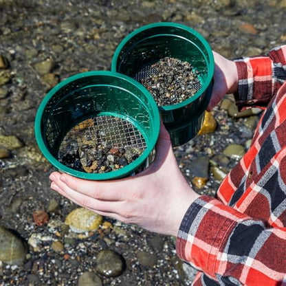 ASR Outdoor 6 Inch Mini Gold Prospecting Sifting Pan 4 Holes Per Square Inch - size: 4 Holes per Square Inch