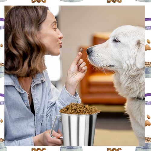 4Cup Dog Measuring Cup,Stainless Steel Measuring Cup,Pet Food Measuring Scoop for Dogs, Cats, Birds and Small Pets,Kitchen use-Ideal for Dry Food & Treats (4CUP) - size: 4CUP