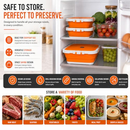 2-Pack XL 16L BBQ Prep Tub - 3-in-1 Collapsible Food Prep Tub with Cutting Board, Lid & Strainer, Marinate, Prep & Drain, Foldable Container for Outdoor Cooking, Camping, BBQ & Kitchen Use