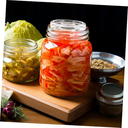 Healifty Wide Mouth Fermentation Glass Weight Heavy Stone for Home Canning 1 Piece for Pickling Vegetables and Fermenting Reusable Compatible Mason Jars