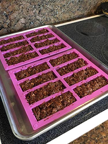 Palksky (2 Pcs) 8 Cavity Rectangle Granola Bar Silicone Mold/Nutrition/Cereal Bar Molds Energy Bar Maker for Chocolate Truffles Ganache Bread Brownie Cornbread Cheesecake Pudding Butter Mould - style: 2PCS 8 Bar Mold