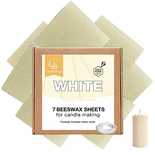 White Ivory Beeswax Sheets for Candle Making - Natural Beeswax Candle Making Kit for Kids & Adults - color: White