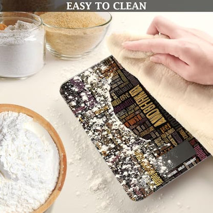 Food Scale Kitchen Scale for Baking Cooking Digital Food Weighing Measuring Scale Small Waterproof Electric Food Scale Brown Coffee Letterings - color: Brown Coffee Letterings