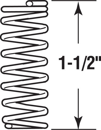 Prime-Line SP 9706 Compression Spring, Spring Steel Construction, Nickel-Plated Finish, 0.041 GA x 1/2 In. x 1-1/2 In. (2 Pack) - color: Nickel, size: 1/2 in. x 1-1/2 in.