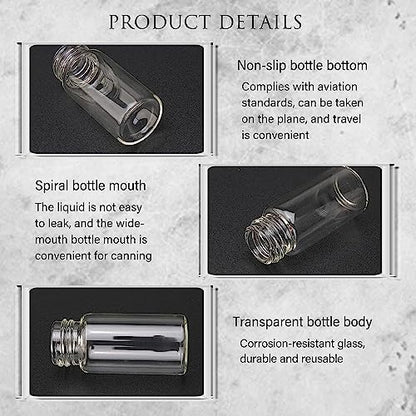 4ml Clear Small Glass Vials 100pcs with Screw Caps(100pcs) - color: Clear, size: 4ml 100pcs