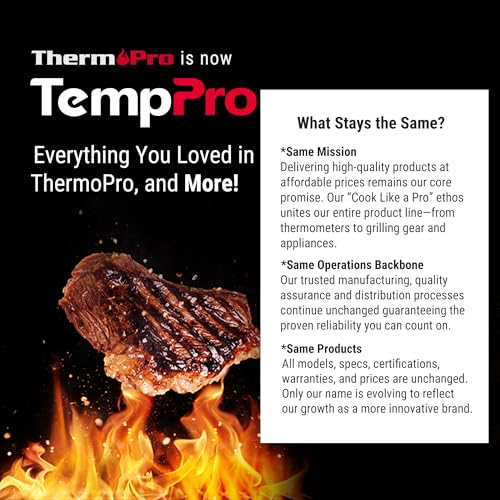 TempPro 1 Sec Digital Meat Thermometer for Cooking, Instant Read Thermometer with Backlight Calibration, IPX6 Waterproof Kitchen Food Thermometer for Smoker Grill Candy (Previously ThermoPro)