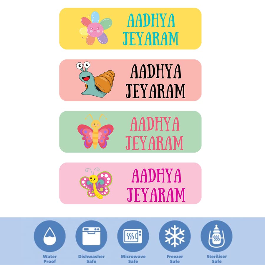 Custom Waterproof Dishwasher Safe Kid Name Labels for Daycare(128 Pack), Camp, School Supply, Baby Bottles, Lunch Boxes and Cups, Travel. Cute Personalized Design Name Stickers (Pattern 2) - color: Pattern 2