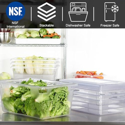 CURTA 1 Pack Food Storage Box with Lid, Commercial Grade Polycarbonate Food Storage Containers for Fruits/Vegetables/Grains in Bar/Restaurant/Hotel/Home 16.5 Gal - 26" x 18" x 12"[ NSF,Certified ] - color: 1*26" x 18" x 12"