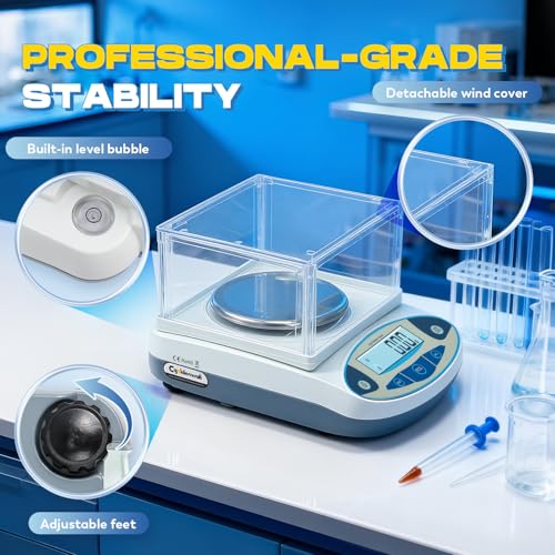 CGOLDENWALL High Precision Lab Scale Digital Analytical Electronic Balance Laboratory Precision Scale Jewelry Scales Kitchen Precision Weighing Electronic Scales 0.01g Calibrated (2000g, 0.01g) - size: 2000g