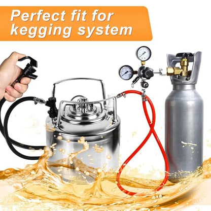 MRbrew 3 FT Keg Tap Line Beer Tubing Replacement Kit for Keg Pump Keg Tap, 3/16" Liquid Line Draft Beer Line with Picnic Tap Faucet Kegerator Dispenser PVC Tubing Kit for Cornelius Keg Beer Dispenser