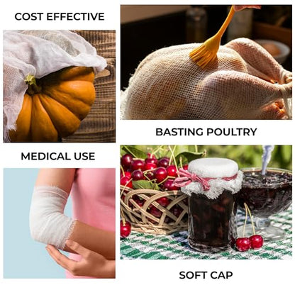 Dark White Premium Cheesecloth for Straining – 4 Yard Roll 2 Pack, Grade 50 Unbleached Organic Cotton Cheese Cloth, Reusable Food Grade Cooking Cloth for Nut Milk, Cheese Making & Kitchen Use - size: 4 Yard Roll - Grade 50
