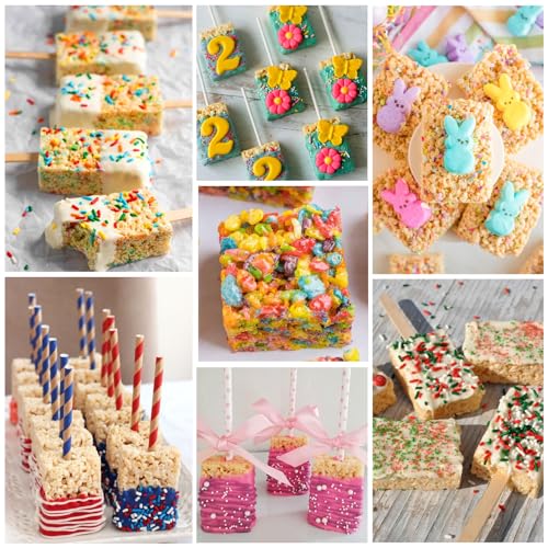 Palksky Rice Snacks Molds for Rice Krispies Treats Baking, 3pcs 6-Cavityrice Cereal Bars Trays for Crispy Treat Making, Candy Making Supplies for Chocolate Brownie Cornbread Pudding Butter Mould - style: 3PCS 6 Rice Snacks Molds