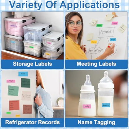 260 Pcs Dry Erase Labels, Dry Erase Stickers, Waterproof Sticker Labels, Removable Labels Easy Peel Off, Reusable Sticky Notes for Food Containers, Office (f Small, Medium, Large) - color: Colorful