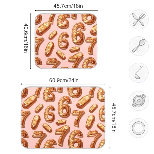 Dish Drying Mat for Kitchen Counter Corndogs Cheese 67 Absorbent Drying Dish Mat 18×24 inch Dish Rack Pad Coffee Mat for Sink Dishes Under Rack - size: 18x24in