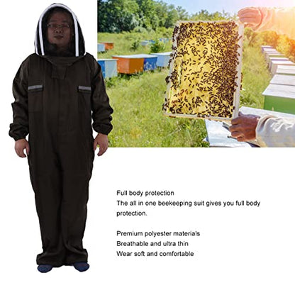 Ventilated Beekeeping Suit with Hat - Full - Body Sting Protected Beekeeper Gear for Adults