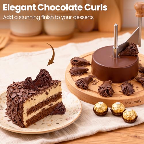 Tête de Moine Cheese Curler Shaver, Professional Stainless Steel Rotary | Wood Base Rotary Shaver for Rose-Shaped Cheese Curls, Chocolate, and Charcuterie Boards, Ideal for Gifting