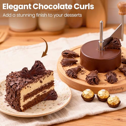 Tête de Moine Cheese Curler Shaver, Professional Stainless Steel Rotary | Wood Base Rotary Shaver for Rose-Shaped Cheese Curls, Chocolate, and Charcuterie Boards, Ideal for Gifting