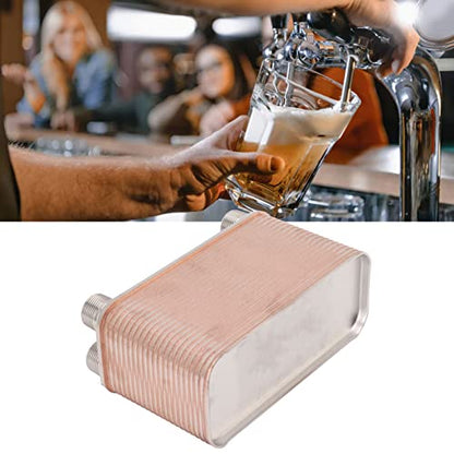 Stainless Steel Plate Heat Exchanger, Compact Heavy Duty Plate Chiller, Copper Brazed Plate Heat Exchanger, Metal Water to Water Heat Exchanger for Wort, Beer, Water