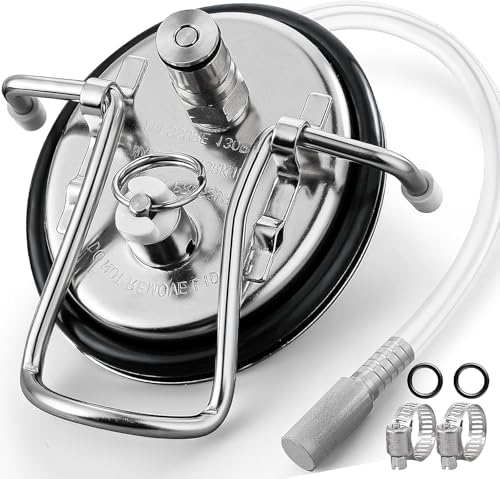 Carbonation Keg Lid For Corny Keg Cornelius Keg Ball Lock Keg, 304 Stainless Steel HomeBrew Beer Keg Lid Universal for Replacement with Carbonation Diffusion Stone
