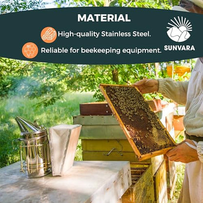 SunVara Bee Smoker Stainless Steel Heat Shield High Standard 11" - style: Smoker