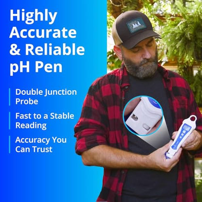 Bluelab pH Pen - ± 0.1 pH Accurate, Durable Double Junction Probe, Waterproof & Floats, Auto Temperature Compensation, Easy Calibration - Made in NZ - style: PH Pen