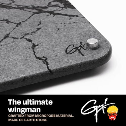 Guy Fieri’s Flavortown Stone Dish Drying Mat 16"x12" with Anti-Slip Stainless Steel Feet, Kitchen Counter Mat, Durable Stone Drying Rack for Dishes and Glassware, Gray Dark Marble - color: Gray Dark Marble
