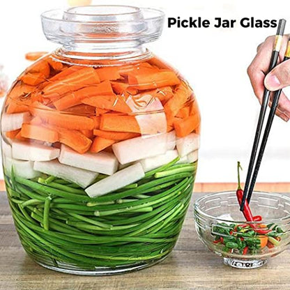 1.5L/2.5L/4.5L Glass Fermenting Jar, Large Capacity Sealed Pickle Jar, (B 2.5L/88oz) - color: B 2.5L/88oz
