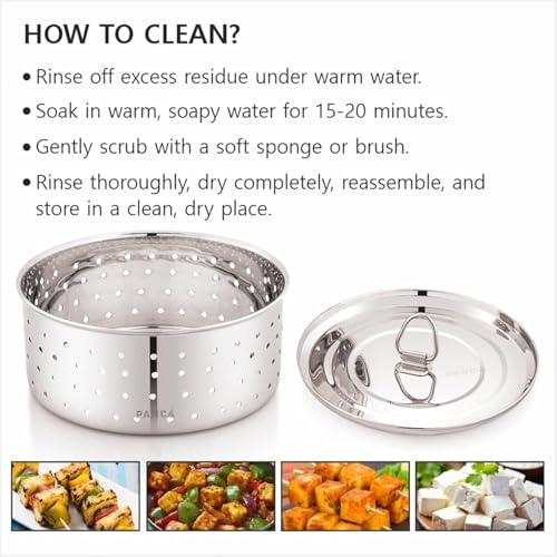 PANCA Stainless Steel Round Paneer Mould | Paneer Strainer 500ml | Paneer Press Mould Maker (Round, Pack of 1, Silver)