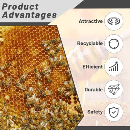 Beehive Wax Coated Foundation Sheet Beehive Foundation Sheet,Beeswax-Coated Foundation Sheets Made of Plastic,Black Beehive Beeswax Coated Foundation Sheet,for Deep Bee Frame (Yellow,10Pcs) - color: Yellow, size: 10Pcs