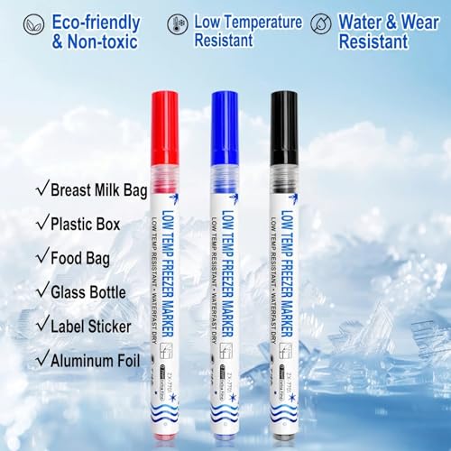 Multipurpose Cold Marker Freezer Pen Ideal for Clear Legible Writing on Various Packaging Materials Ice