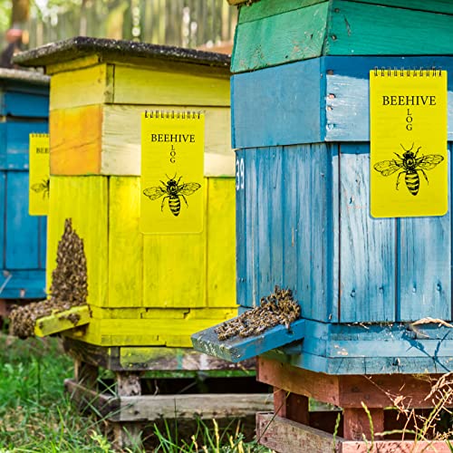 PerKoop 6 Pack Beekeeping Log Book Beekeepers Tracking Journal Beehive Log Waterproof Bee Hive Inspection Notebook Gift for Beekeepers Honey Bee Farming Tracker, 4 x 7.5 Inch